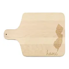 17" Floral Home State Maple Paddle Cutting Board New Jersey