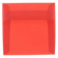 JAM Paper 6.5" x 6.5" Translucent Vellum Envelopes, 50ct. Primary Red