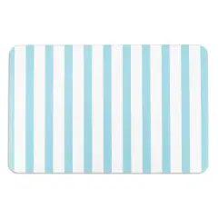 Artsy Mats Blue Stripe White Stone Non-Slip Bath Mat