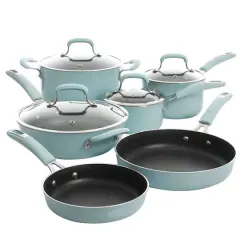 Kenmore&reg; Elite Andover 10-Piece Glacier Blue Nonstick Aluminum Cookware Set