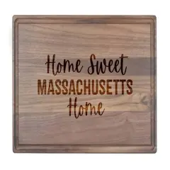 Home Sweet State Home 17" x 11" Walnut Cutting Board Massachusetts