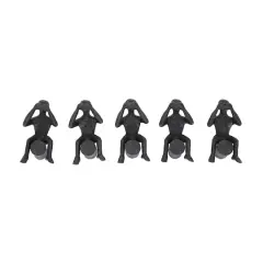 Set of 5 Dark Grey Aluminum Modern Wall Decor, 4" x 7"