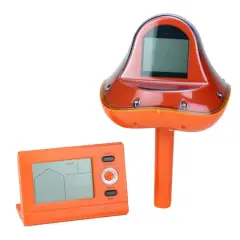 Pool Central&reg; 8" Orange Wireless Digital Pool Thermometer with Receiver Station