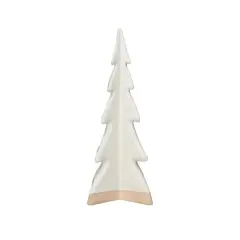 Hello Honey&reg; 11" Cream Decorative Stoneware Tree with Reactive Glaze