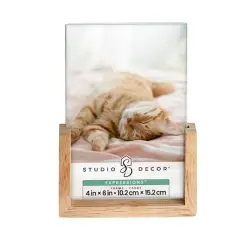 Expressions&trade; Clear Plastic Frame with Wood Base by Studio D&eacute;cor&reg;