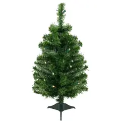 2ft. Pre-Lit Mixed Classic Pine Artificial Christmas Tree, Warm White LED Lights