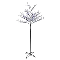 6ft. Pre-Lit Slim LED Lighted Cherry Blossom Artificial Tree, Pure White Lights