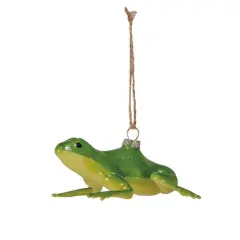 Hello Honey&reg; Green Hand-Painted Glass Frog Ornament