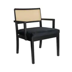 Hello Honey&reg; Crawford Mid-Century Modern Black Solid Wood Arm Chair