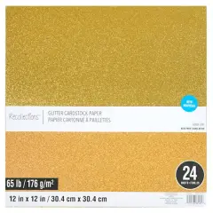 Glitter 12" x 12" Cardstock Paper Pack by Recollections&trade;, 24 Sheets Gold