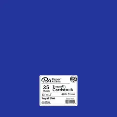 PA Paper&trade; Accents 12" x 12" 65lb. Smooth Cardstock, 25 Sheets Royal Blue