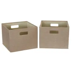 Household Essentials Storage Cubes, 2ct. Brown