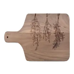 Dried Herbs 17" x 8" Walnut Paddle Cutting Board