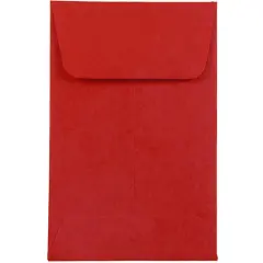 JAM Paper 2.25" x 3.5" Coin Envelopes, 50ct. Red