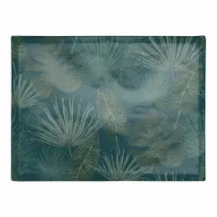 Tropical Palm Cotton Twill Placemat Blue