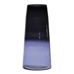 12.5" Blue Soda Lime Glass Vase