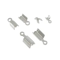 Silver Grooved Crimp Cord End Cap Mix by Bead Landing&reg;