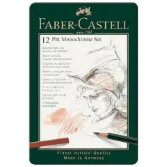 Faber-Castell Pitt 12 Color Monochrome Pencil Set