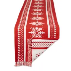 DII&reg; 72" Nordic Snowflake Stripe Jacquard Table Runner