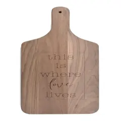 This Is Where Love Lives Walnut Paddle Cutting Board