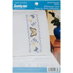 Janlynn&reg; Butterflies Stamped Cross Stitch Pillowcase Pair Kit