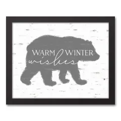 Warm Winter Wishes 11x14 Black Framed Canvas