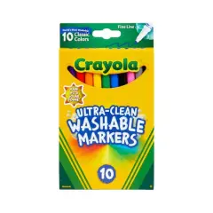 Crayola&reg; Ultra-Clean Fine Line Classic Color Markers, 10 Count