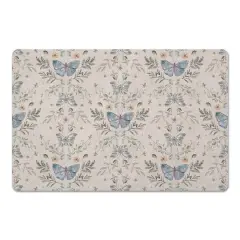 Butterfly Pattern Floor Mat Cream