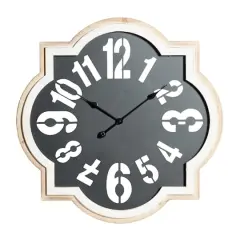 Black Metal Farmhouse Wall Clock, 32" x 32" x 2"