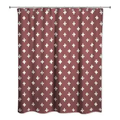 Crosses Shower Curtain Maroon