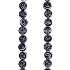 Black & White Eye-Dot Glass Round Beads, 10mm by Bead Landing&trade;