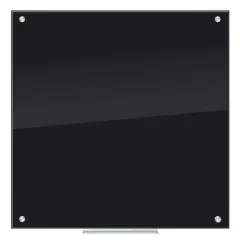 U Brands Black 36" x 36" Frameless Glass Non-Magnetic Dry Erase Board
