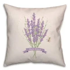 Bee Kind Lavendar 18" x 18" Throw Pillow