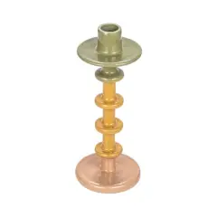Hello Honey&reg; 9" Enameled Decorative Metal Taper Candle Holder