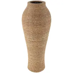 31" Natural Brown Seagrass Wrapped Vase