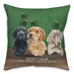Keep Calm Drink Beer Dogs 18" x 18" Throw Pillow