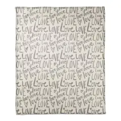 Love Typography 50" x 60" Coral Fleece Blanket