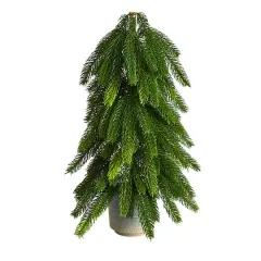 17" Unlit Artificial Pine Tree In Decorative Planter
