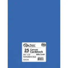 PA Paper&trade; Accents 8.5" x 11" 80lb. Canvas Cardstock Paper, 25 Sheets Commodore Blue