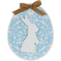 9.5" Easter Egg Bunny Wall D&eacute;cor with Burlap Bow