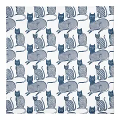 Blue Cat Pattern 10" x 10" Cotton Twill Napkin