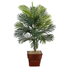 3.16ft. Areca Palm with Wicker Basket Planter