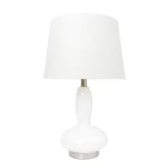 Lalia Home 23.5" Glass Dollop Table Lamp with White Fabric Shade