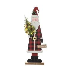Glitzhome&reg; 36'' Lighted Wooden Santa Porch D&eacute;cor
