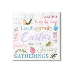 Stupell Industries Festive Easter Activity Sign Patterned Eggs Motif Canvas Wall Art