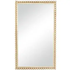 CosmoLiving by Cosmopolitan 40" Beaded Metal Wall Mirror Gold
