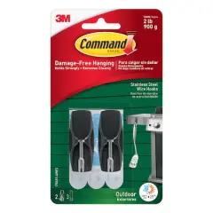3M Command&trade; Outdoor Stainless Steel Wire Hooks