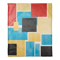Colorful Primary Abstract I 50" x 60" Coral Fleece Blanket
