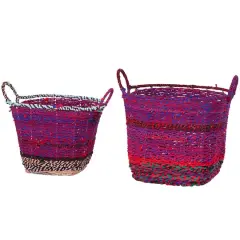 CosmoLiving by Cosmopolitan Multicolor Cotton Bohemian Storage Basket Set