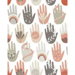 RoomMates Hamsa Peel & Stick Wallpaper Gray/White